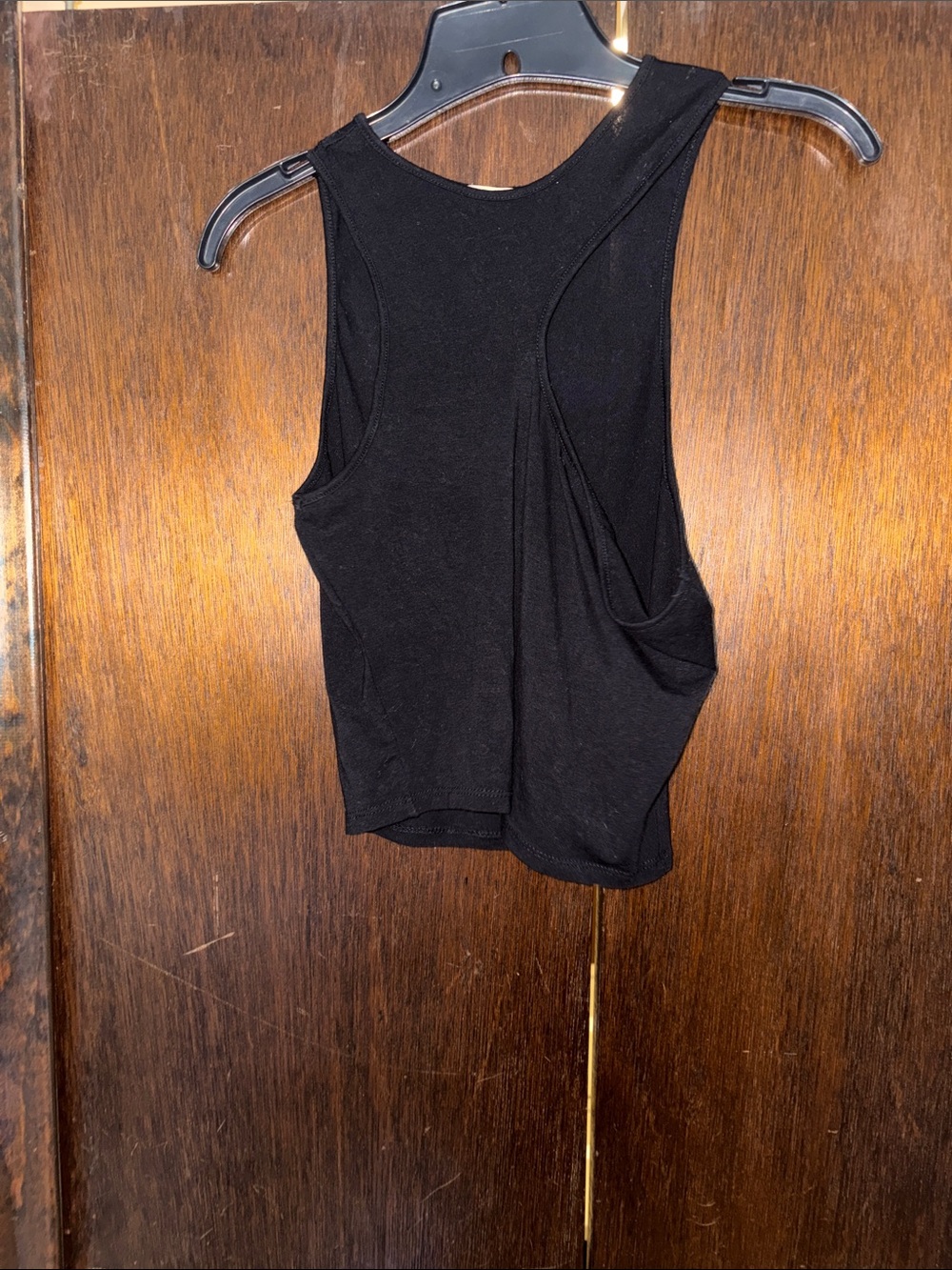 Women's Black Racerback Crop Tank Top